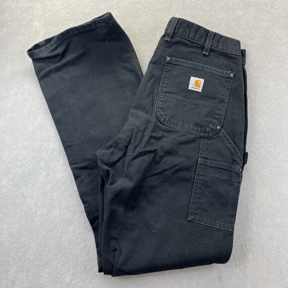 Carhartt Other - Carhartt EB136 Washed Duck Double Front Work Dungaree Pants Size 36x36 Black